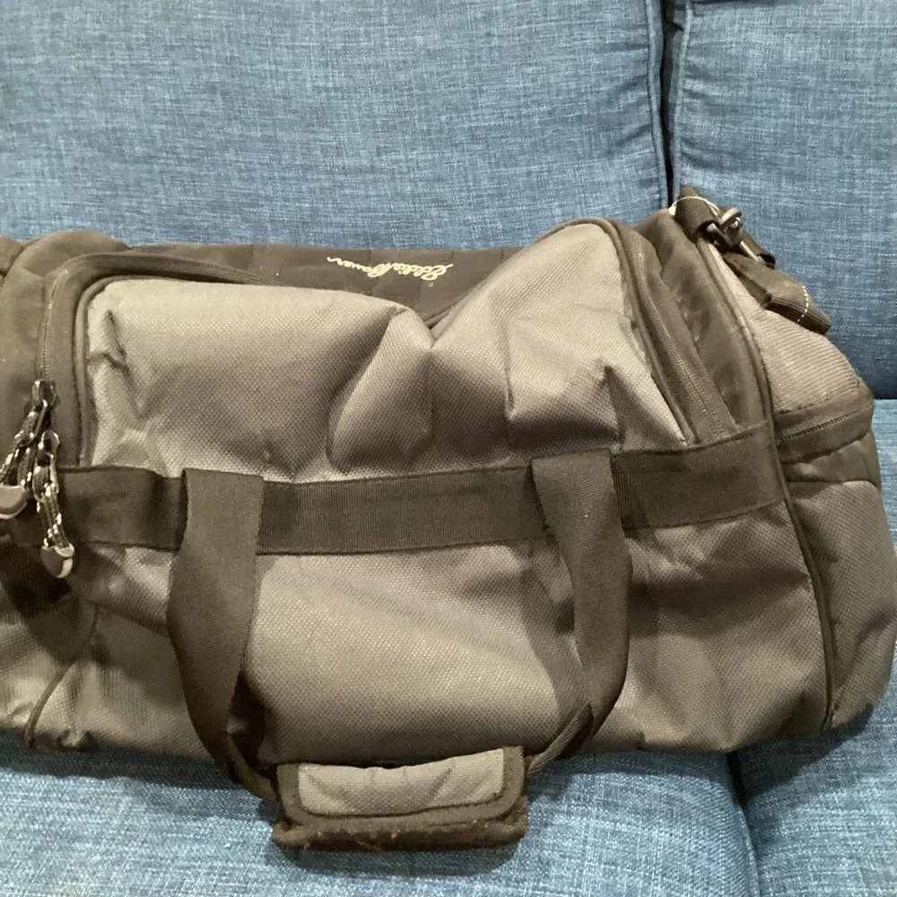 Eddie Bauer Duffle Bag Gym Bag w/ Strap Black  Travel Luggage